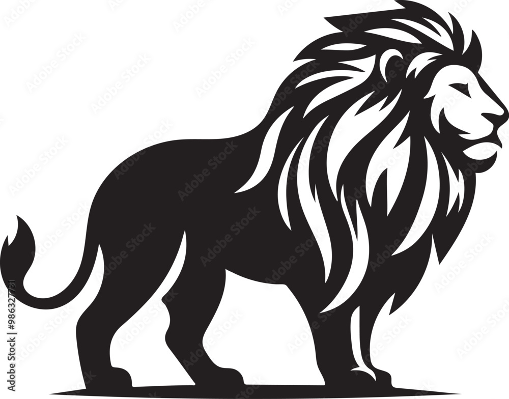 Fototapeta premium lion cartoon isolated on white