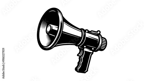 Megaphone silhouette vector illustration.