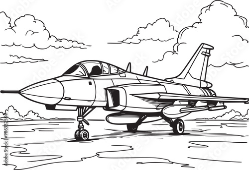 Simple a-10 thunderbolt ii coloring page, military aircraft outline for kids and aviation enthusiasts