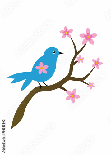 A picture of a bird with a beautiful tail vector illustration