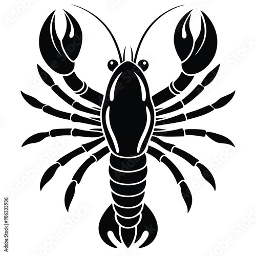 Lobsters silhouette vector illustration on white background