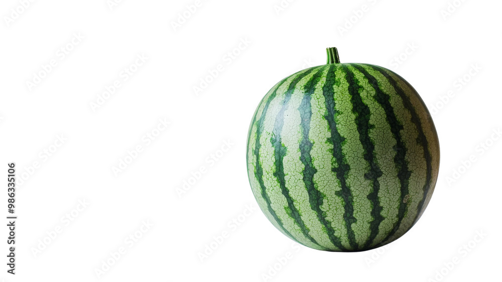 Whole watermelon isolated on transparent background, PNG file, vibrant and juicy Whole watermelon isolated on transparent background, PNG file, vibrant and juicy