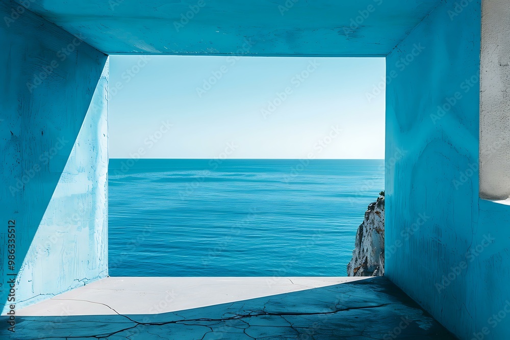 Obraz premium Ocean View From A Window