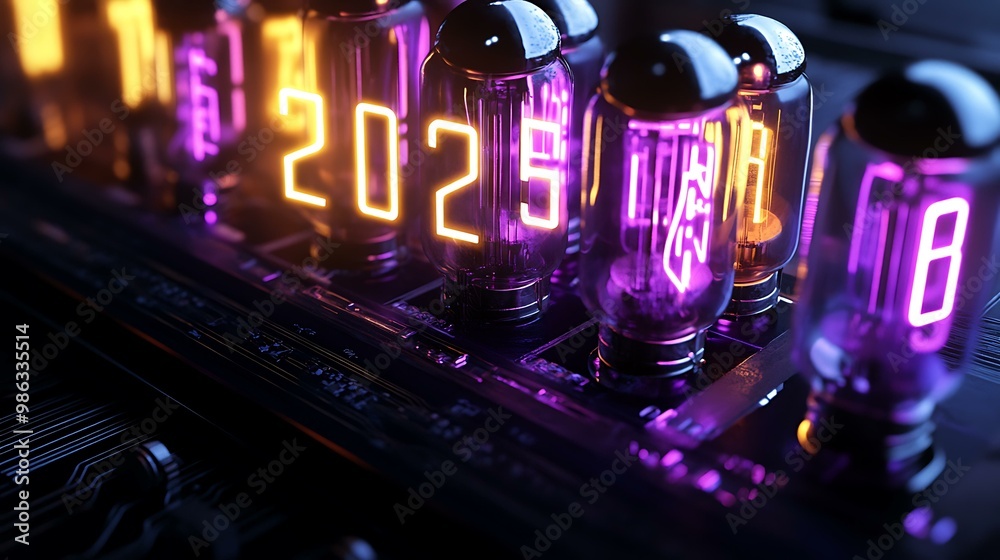 Neon Light Display Showing 2025 Neon Light Display Showing 2025