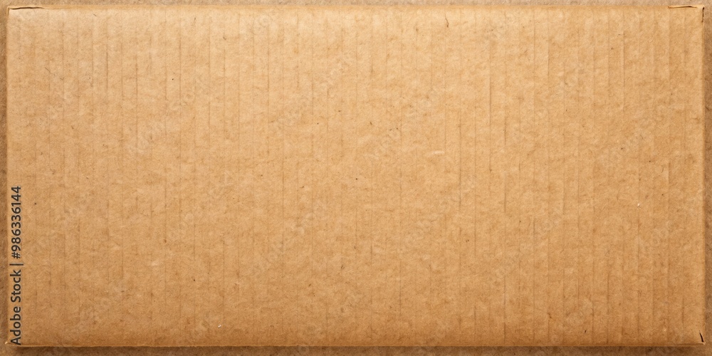Fototapeta premium Highly detailed eco-friendly brown paper carton with textured beige recycled cardboard sheet background
