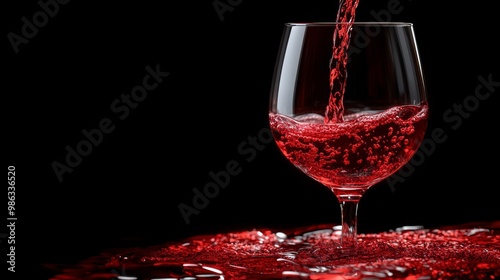 Pouring red wine into a glass at a cozy setting in a wine bar in the evening