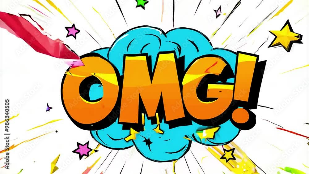OMG text, my brain is exploding concept, cartoon comic style background. OMG text, my brain is exploding concept, cartoon comic style background.