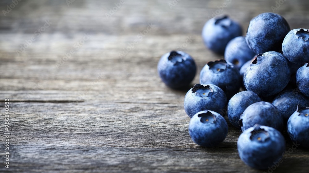 A close-up of fresh blueberries scattered on a rustic wooden surface, highlighting their vibrant color and texture. A close-up of fresh blueberries scattered on a rustic wooden surface, highlighting their vibrant color and texture.