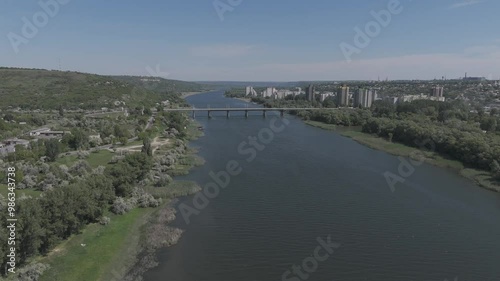 Wallpaper Mural the city of Rezina in the Republic of Moldova, filmed with a drone in the spring Torontodigital.ca