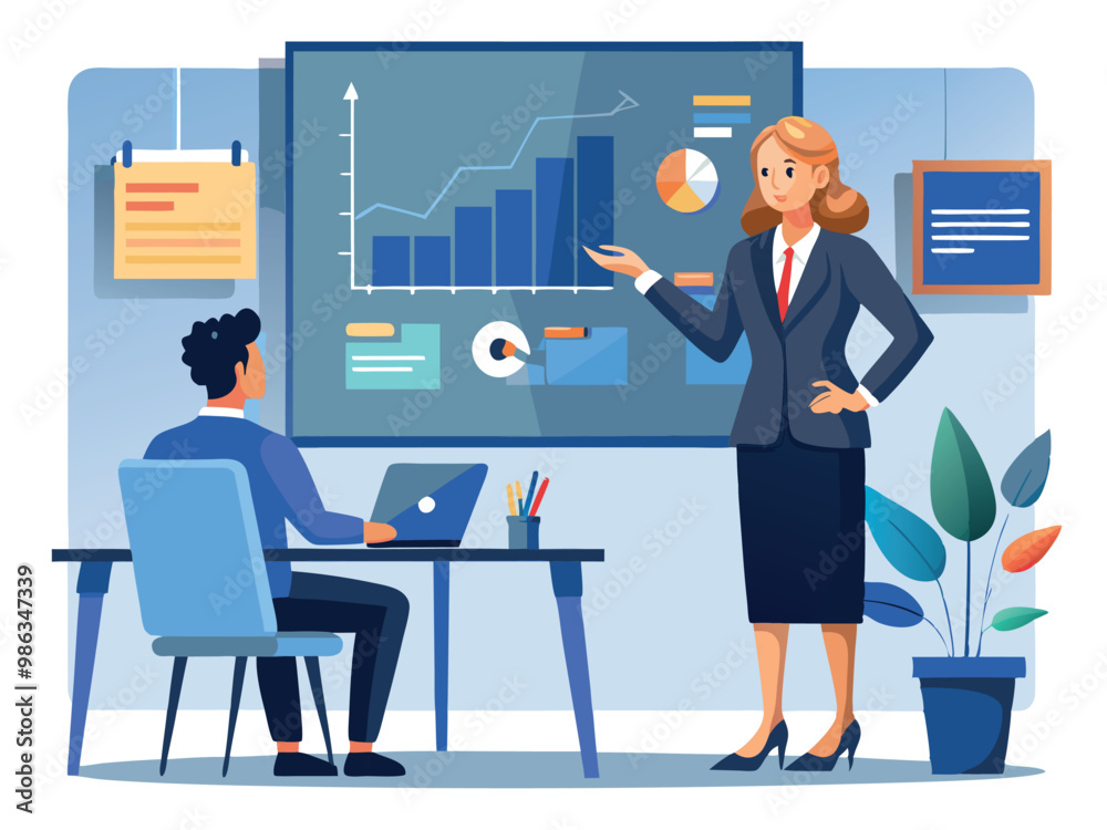 representation of a man and woman having a professional conversation about business in an office representation of a man and woman having a professional conversation about business in an office