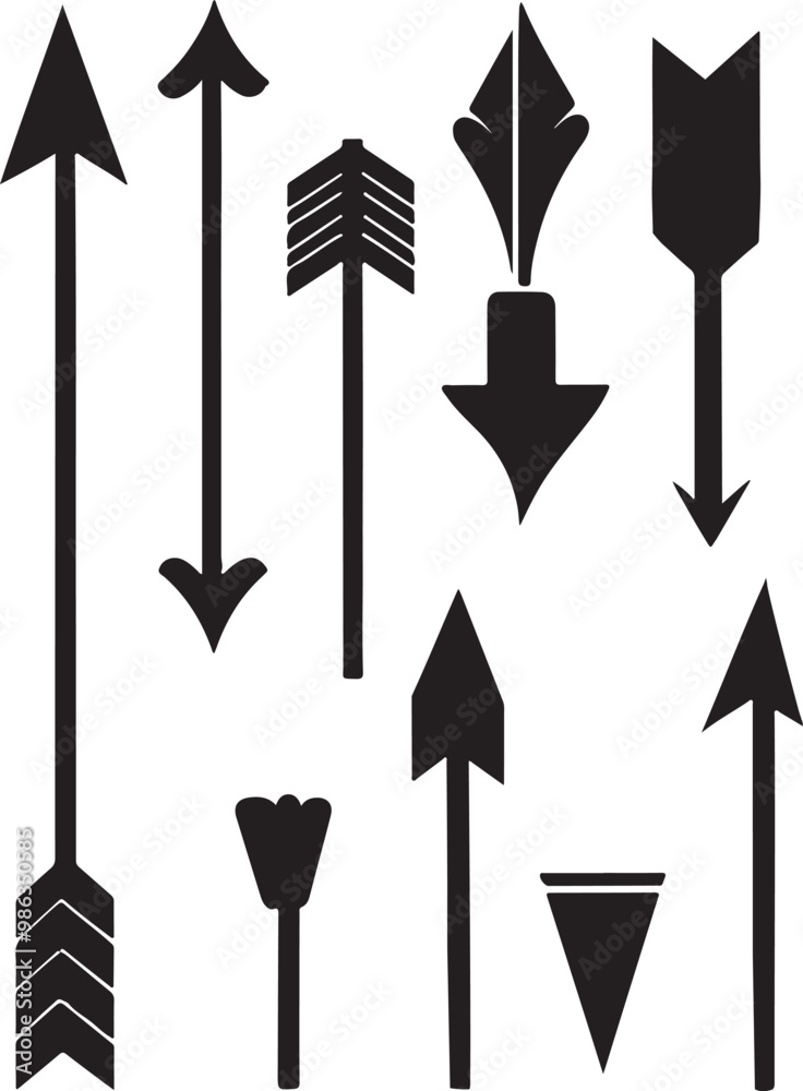 Contemporary directional black arrows set for sleek design projects Contemporary directional black arrows set for sleek design projects