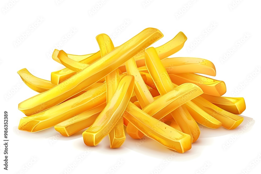Fried potato slices isolated on white background. Fried potato slices isolated on white background.