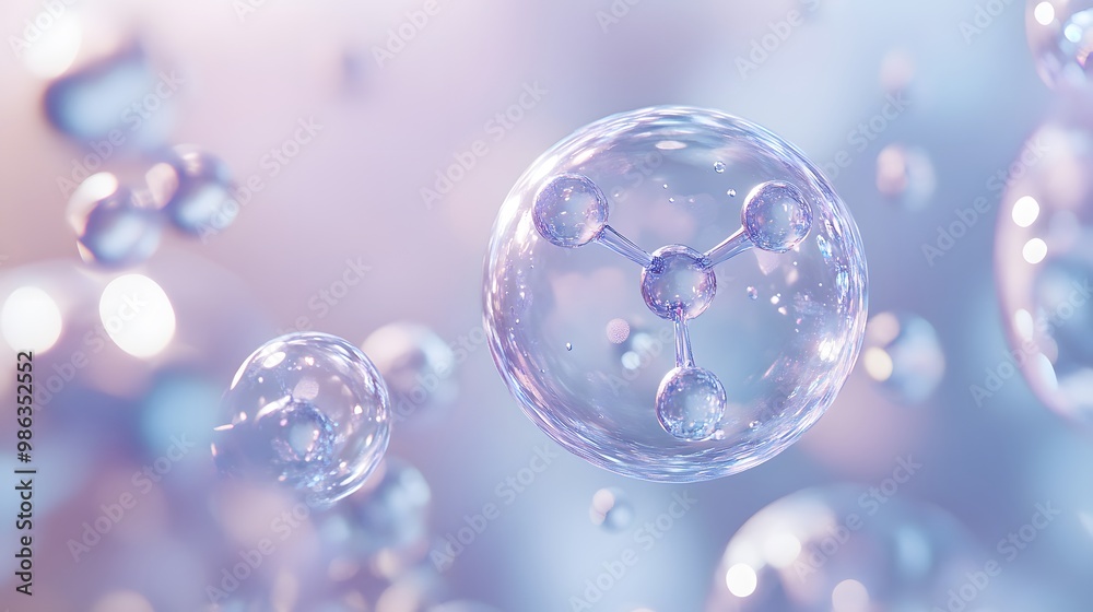 A Molecular Structure Suspended Inside a Transparent Sphere A Molecular Structure Suspended Inside a Transparent Sphere