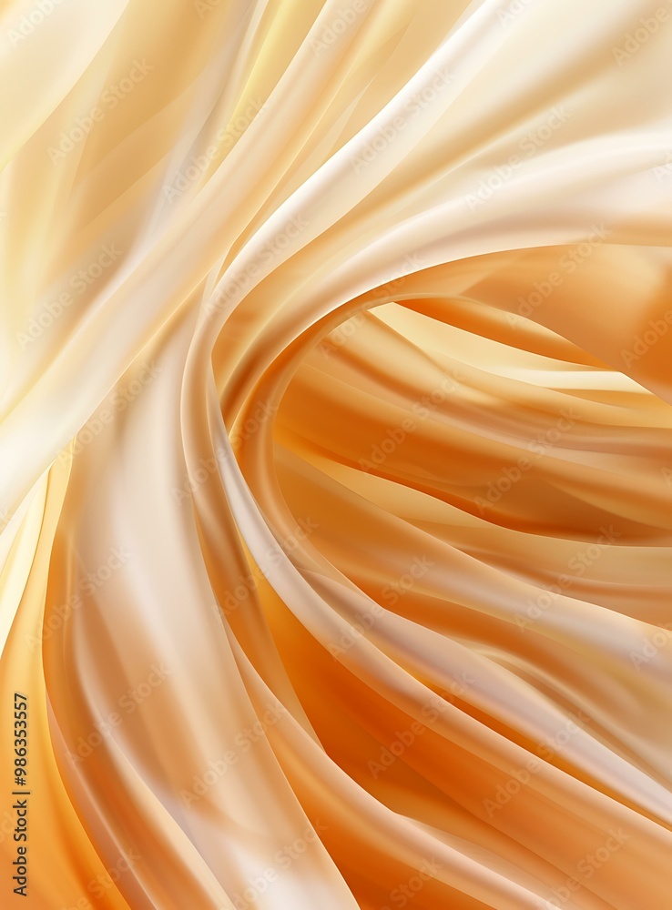 Fototapeta premium Abstract Background with Golden Silk Fabric Draped