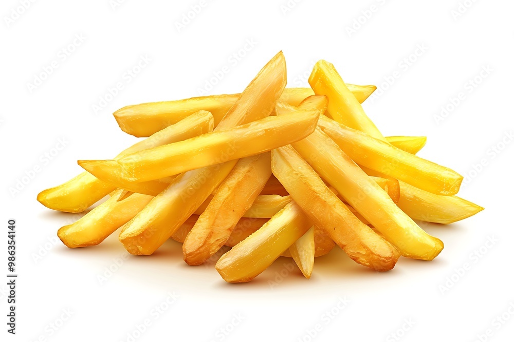 Fried potato slices isolated on white background. Fried potato slices isolated on white background.