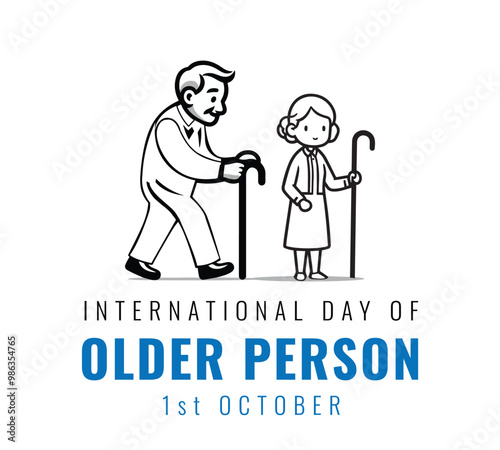 international day of older person .Template for banner, poster and card. Vector illustration