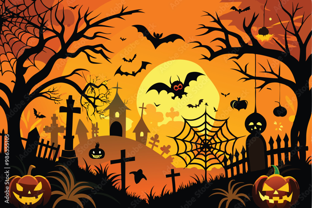 halloween background with castle