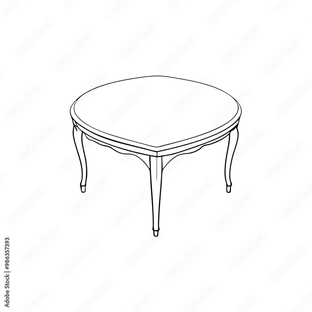 a Round Tea Table , outline vector, on a white background, a Round Tea Table , outline vector, on a white background,