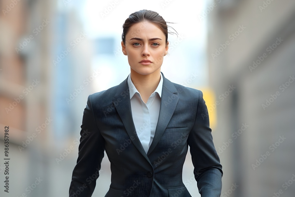 Confident Businesswoman Strides Through Urban Landscape Toward Success Confident Businesswoman Strides Through Urban Landscape Toward Success