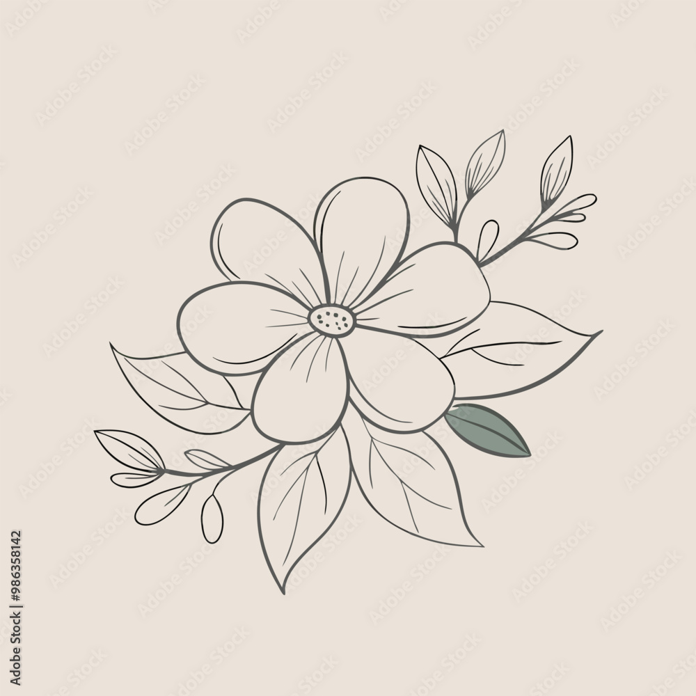 a simple flower , outline vector, on a white background, a simple flower , outline vector, on a white background,