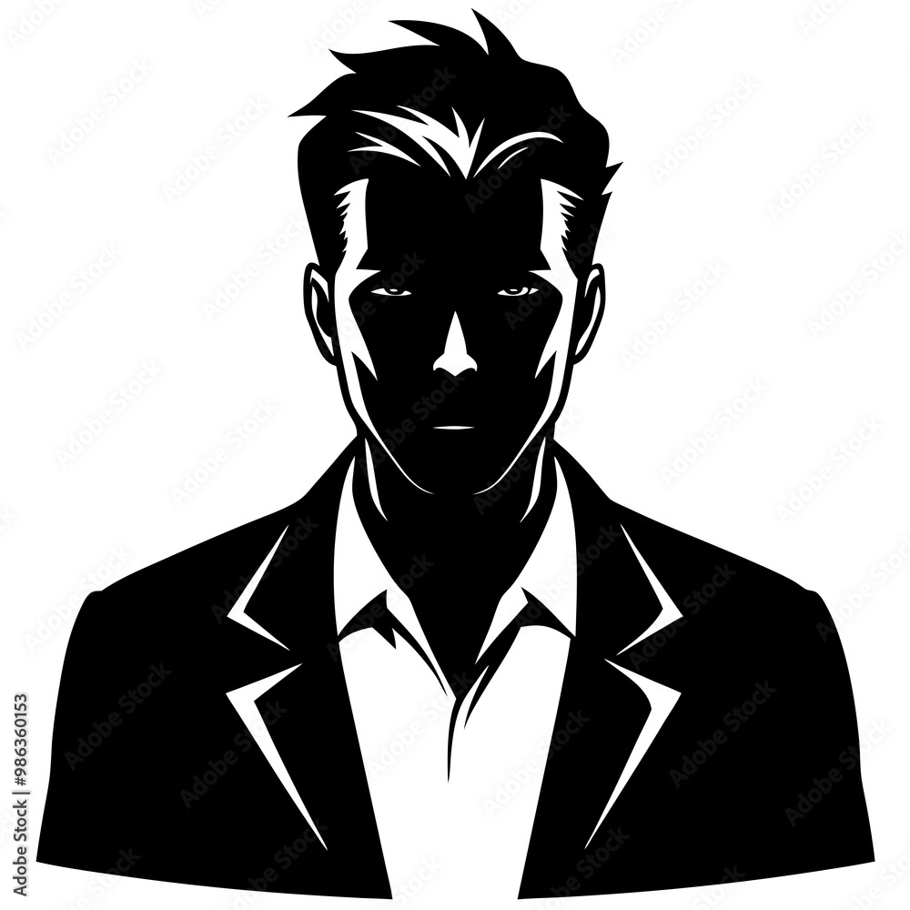 Man Silhouette Style Vector Illustration Man Silhouette Style Vector Illustration