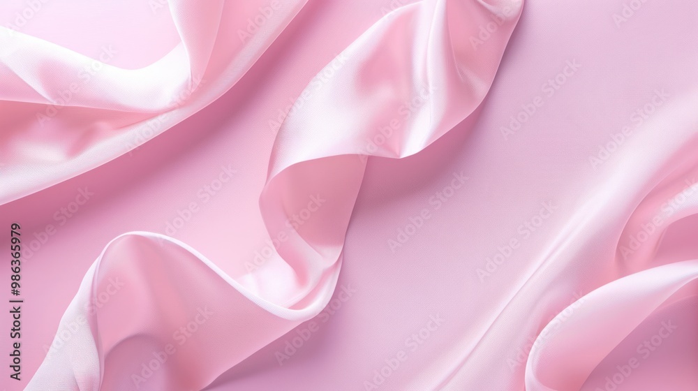 Fototapeta premium Pink Silk Fabric Background