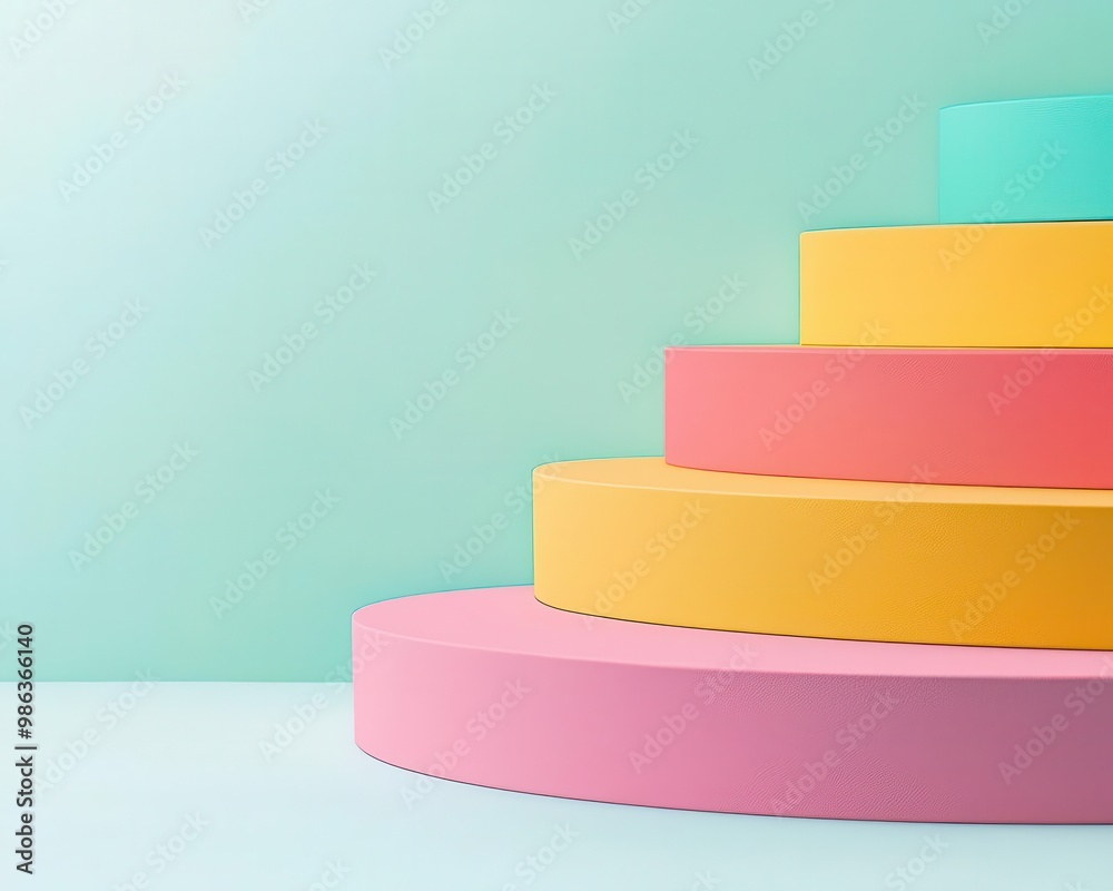 Layers of interconnected steps leading to bright milestone markers, symbolizing project management progress Layers of interconnected steps leading to bright milestone markers, symbolizing project management progress
