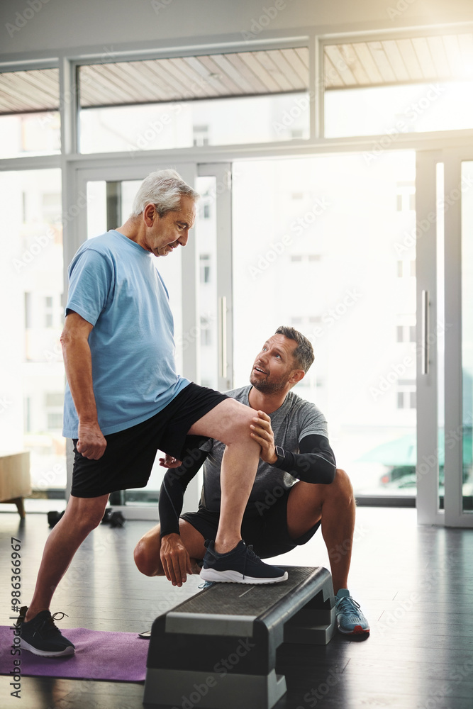 Step, physiotherapy and man with senior patient for wellness, medical service and consulting. Healthcare, chiropractor and physical therapist with person for rehabilitation, recovery and mobility Step, physiotherapy and man with senior patient for wellness, medical service and consulting. Healthcare, chiropractor and physical therapist with person for rehabilitation, recovery and mobility