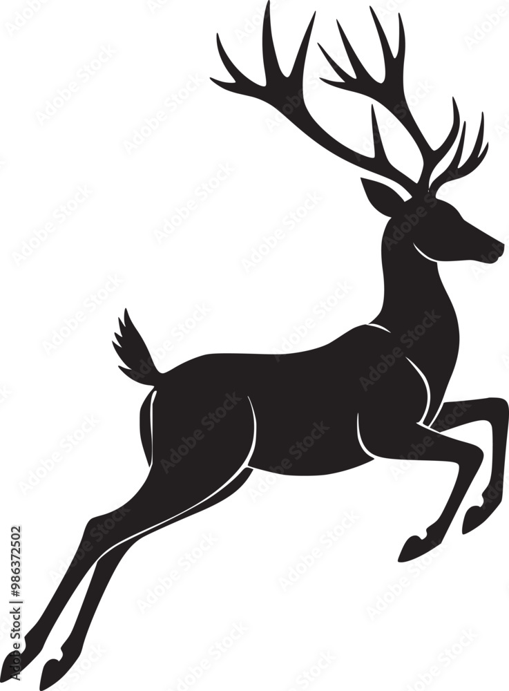 Black silhouette of a deer illustration Black silhouette of a deer illustration