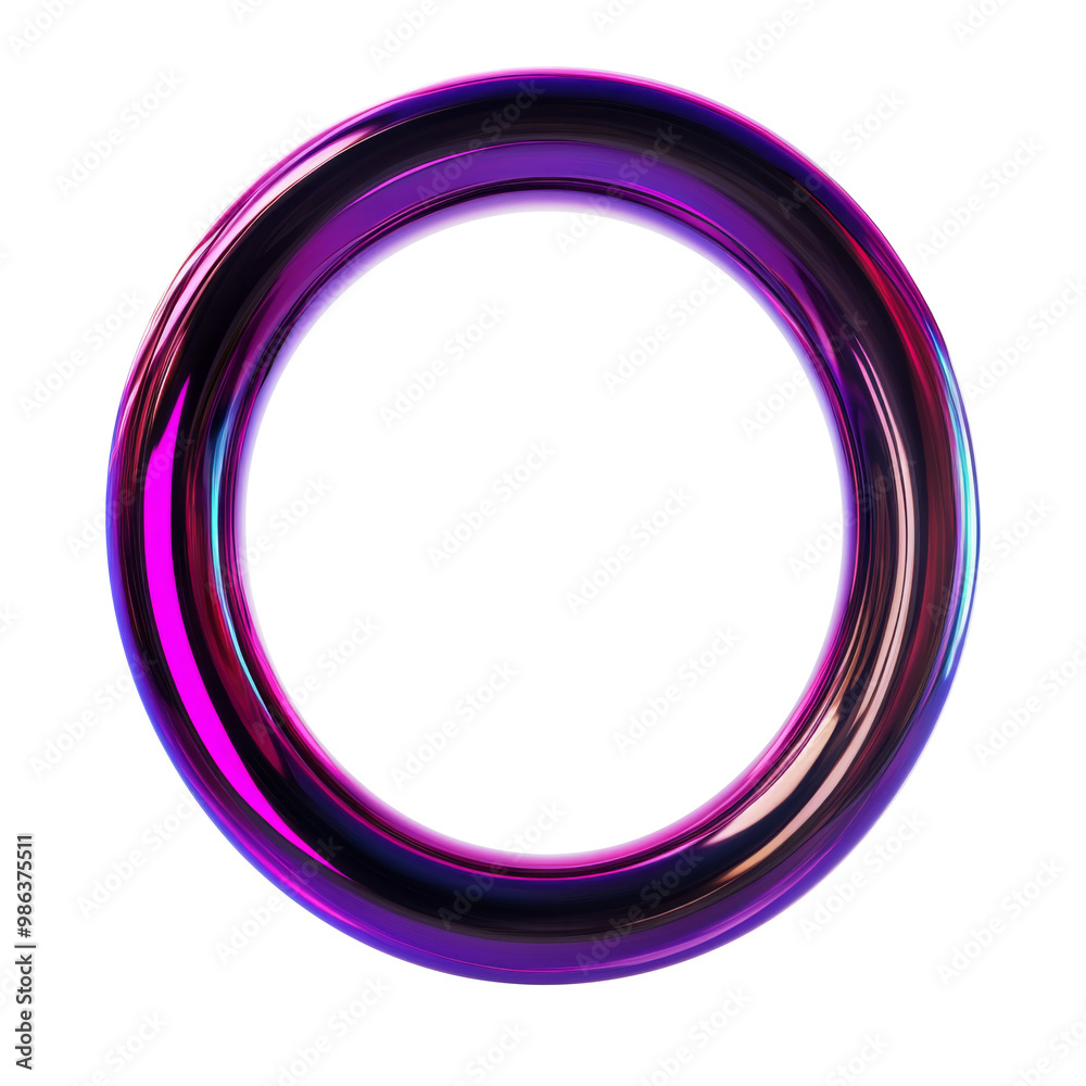 Dark purple Hologram metallic O alphabet Realistic 3D on white background. Generative AI Dark purple Hologram metallic O alphabet Realistic 3D on white background. Generative AI