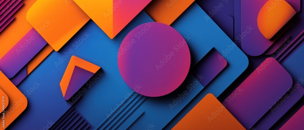 Neon Reverie: A Playful Dance of 90s Geometric Forms Neon Reverie: A Playful Dance of 90s Geometric Forms