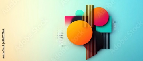 Retro Geometry: A Colorful Dive into 90s Graphic Design Aesthetic photo