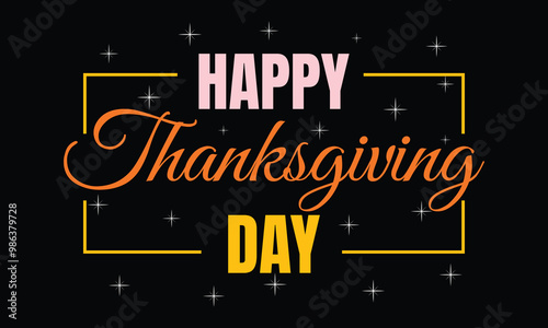 Happy Thanksgiving calligraphic text Vector illustration template.greeting cards lettering background with leafs.5