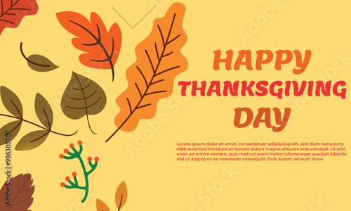 Happy Thanksgiving calligraphic text Vector illustration template.greeting cards lettering background with leafs.16