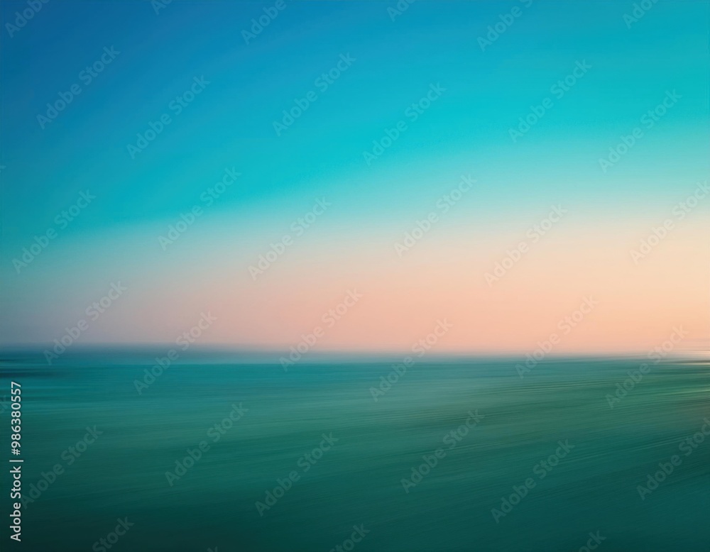 Fototapeta premium Blurry ocean horizon at sunset background