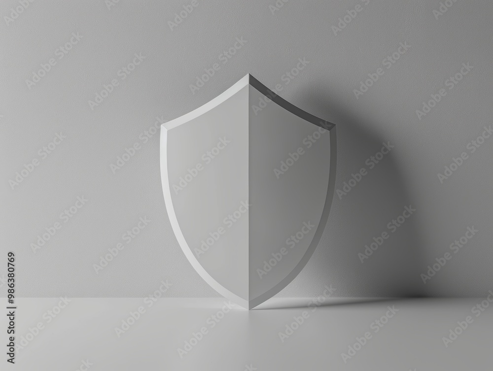 A white shield with a black border A white shield with a black border