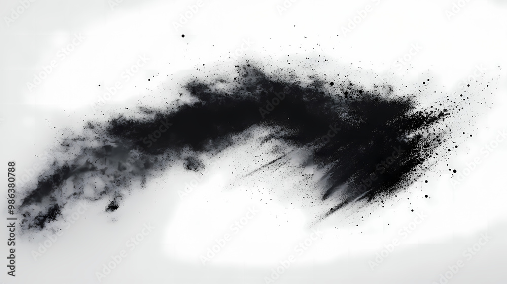 Fototapeta premium Abstract dust particle and dust grain texture on white background, very nice collection of black paint, great elaboration, spray graffiti stencil template. Graffiti Stencil. Illustration
