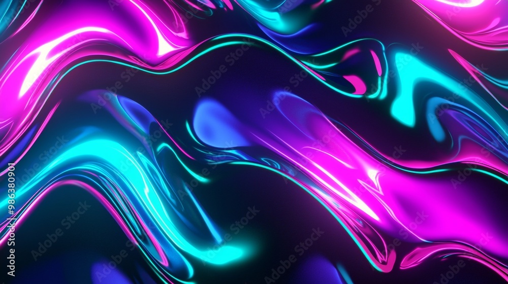 Abstract background with liquid neon colors flowing and blending on a dark background, creating a mesmerizing visual effect Abstract background with liquid neon colors flowing and blending on a dark background, creating a mesmerizing visual effect