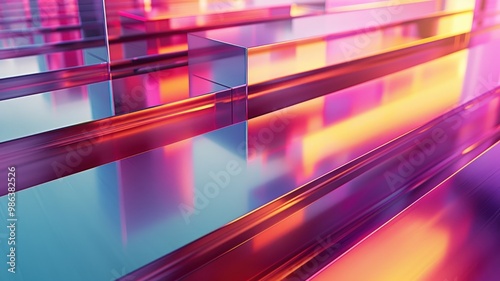 A vibrant, futuristic abstr...