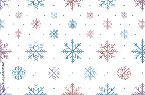 Seamless pattern with snow flakes background, textile and paper pattern, holiday background, pattern, banner, Christmas decoration, New Year, nice, AI art work