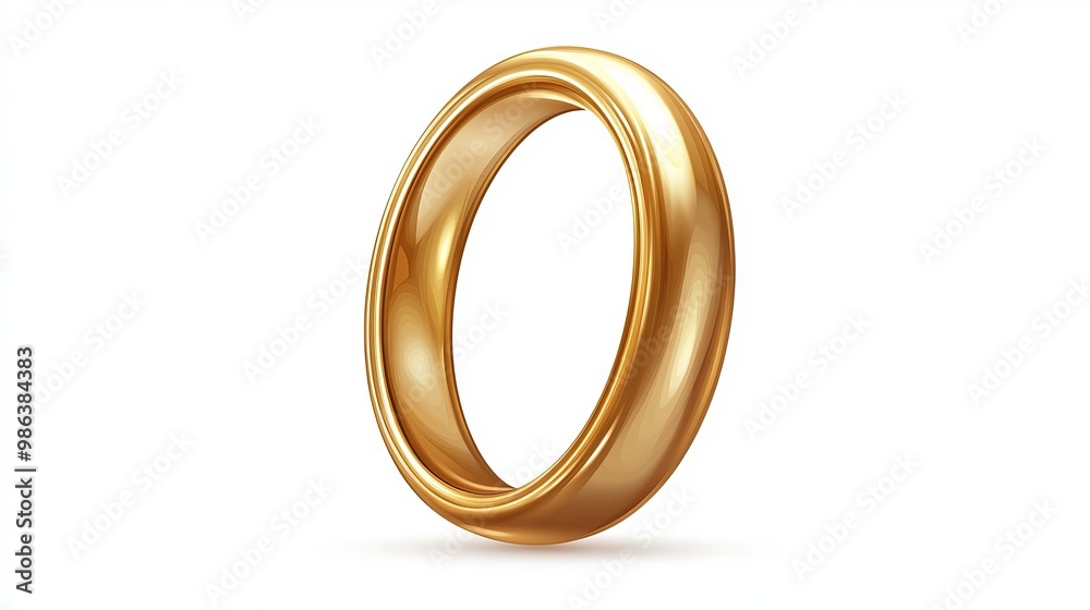 Golden wedding ring isolated on a white background Vector illustration Golden wedding ring isolated on a white background Vector illustration