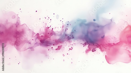 abstract watercolor splash in soft pastel hues organic shapes blending seamlessly on textured white paper