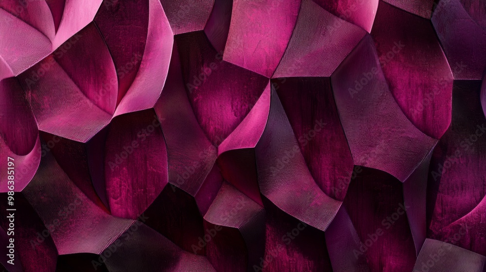 Obraz premium Immerse yourself in a mesmerizing 3d abstract background of vibrant purple polygons casting intricate shadows and playing with lights