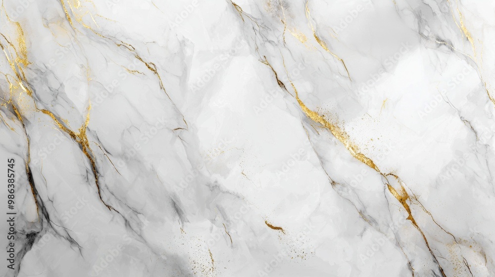 Abstract background featuring a white marble surface with a network of golden veins, creating a luxurious and elegant design