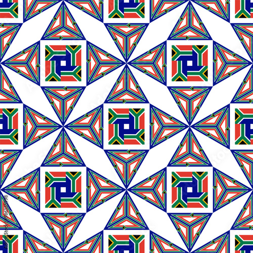 south africa flag pattern ceramic tile. geometric background. vector illustration