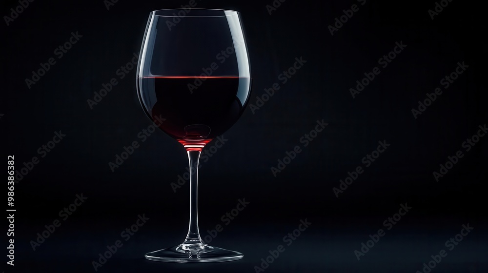 crystal wine glass filled with deep red wine dramatic lighting creating reflections and shadows minimalist composition on dark background crystal wine glass filled with deep red wine dramatic lighting creating reflections and shadows minimalist composition on dark background