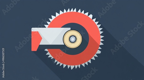 Industrial saw circular saw vector icon A simplified version of a circular saw in icon format useful for websites or industrialthemed designs photo