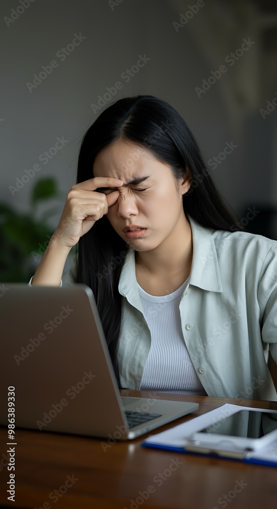 Burnout at the Desk. Stressed and exhausted working woman. Burnout at the Desk. Stressed and exhausted working woman.