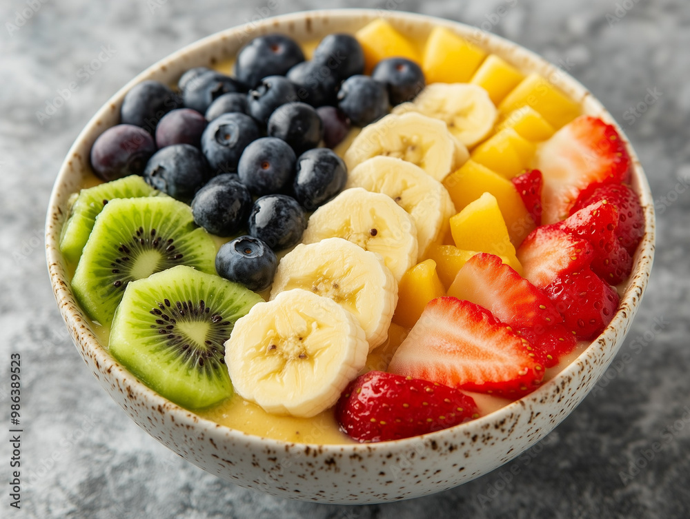 Tropical Smoothie Bowl with Fresh Fruits Tropical Smoothie Bowl with Fresh Fruits