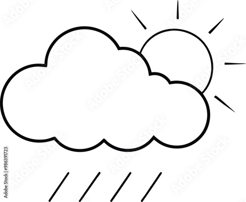 Vibrant Weather Cloud Icon Vector Illustration for Stunning Designs 